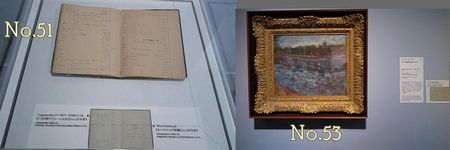 No.51《テオ・ファンゴッホとヨー・ファン・ゴッホ=ボンゲルの会計簿》/・53 フィンセント・ファン・ゴッホ 《ボートの浮かぶセーヌ川》